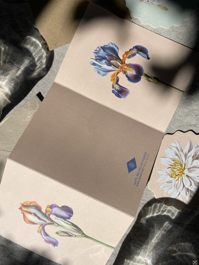 Iris Leporello Grußkarte