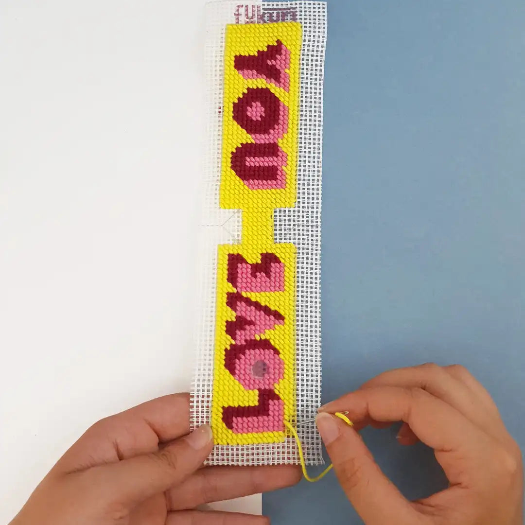 Canevas-Set - DIY - Schlüsselanhänger „Love You”