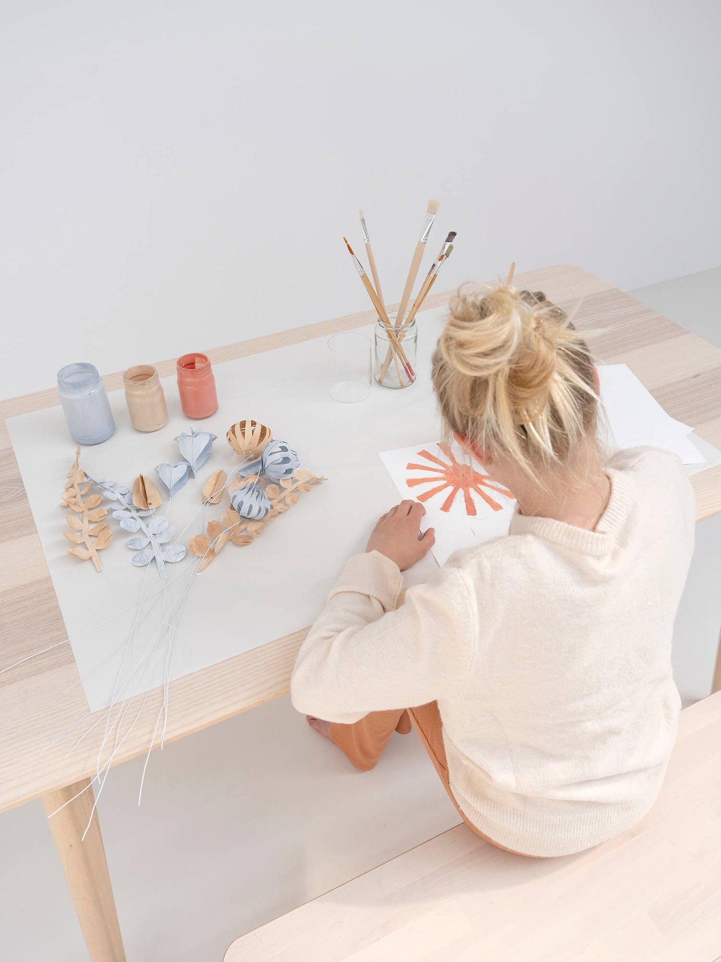 Papierblumen - weiss