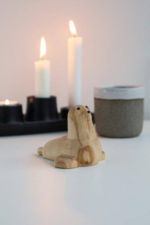 I Piccolini Holztiere Dekorfiguren, Natur-Birkenholz: Elefant