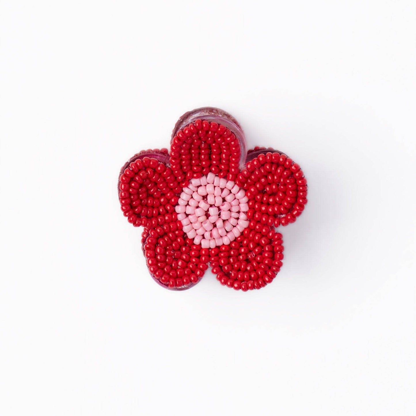 Molly Flower Perlen-Haarspange Rot + Pink