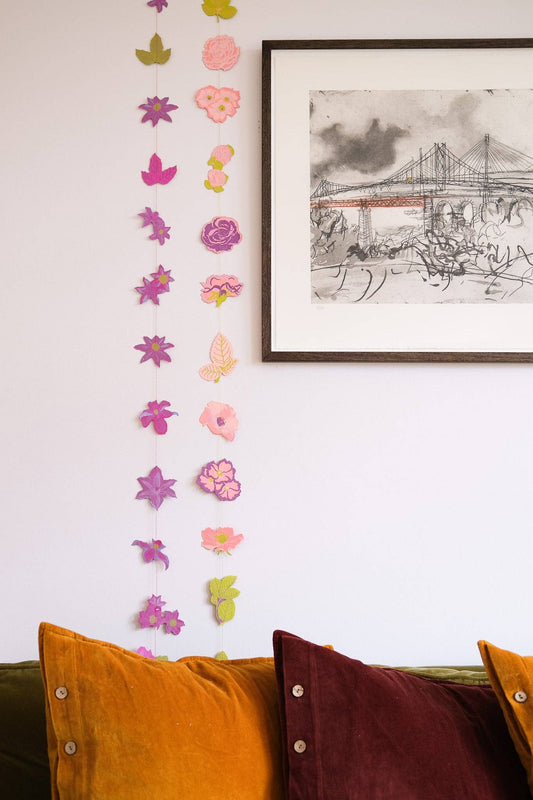 Vertikale Girlande Clematis