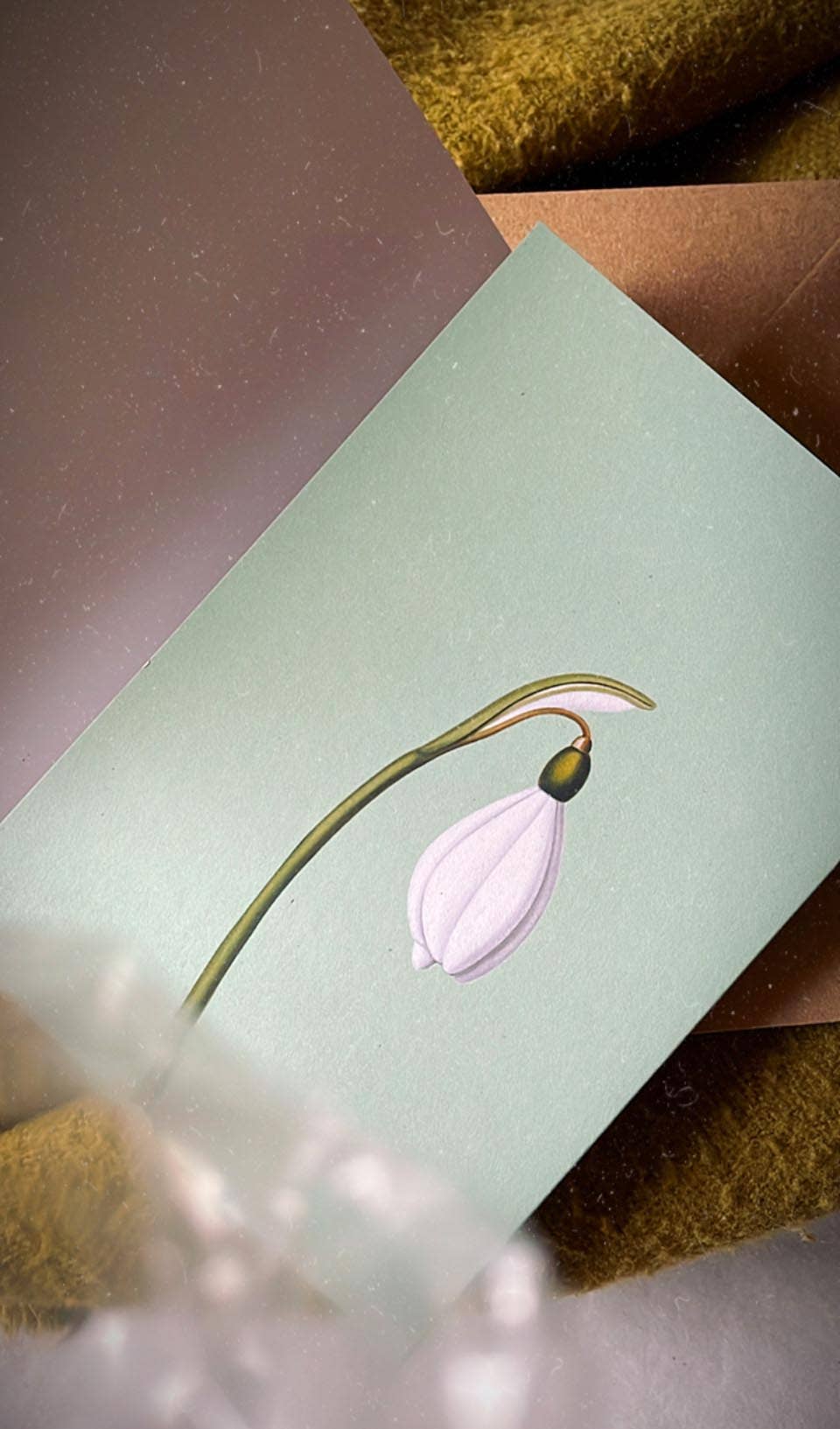 Schneeglöckchen Leporello Grußkarte