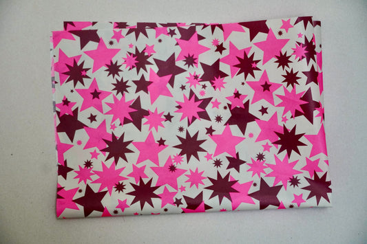 Seidenpapier - Sterne Aubergine, Pink
