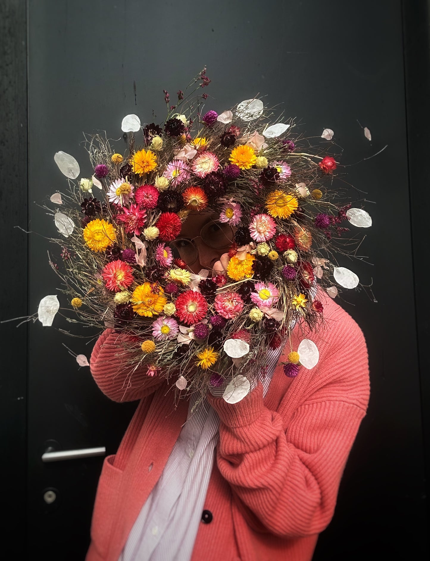 zauberhafter Trockenblumen Kranz