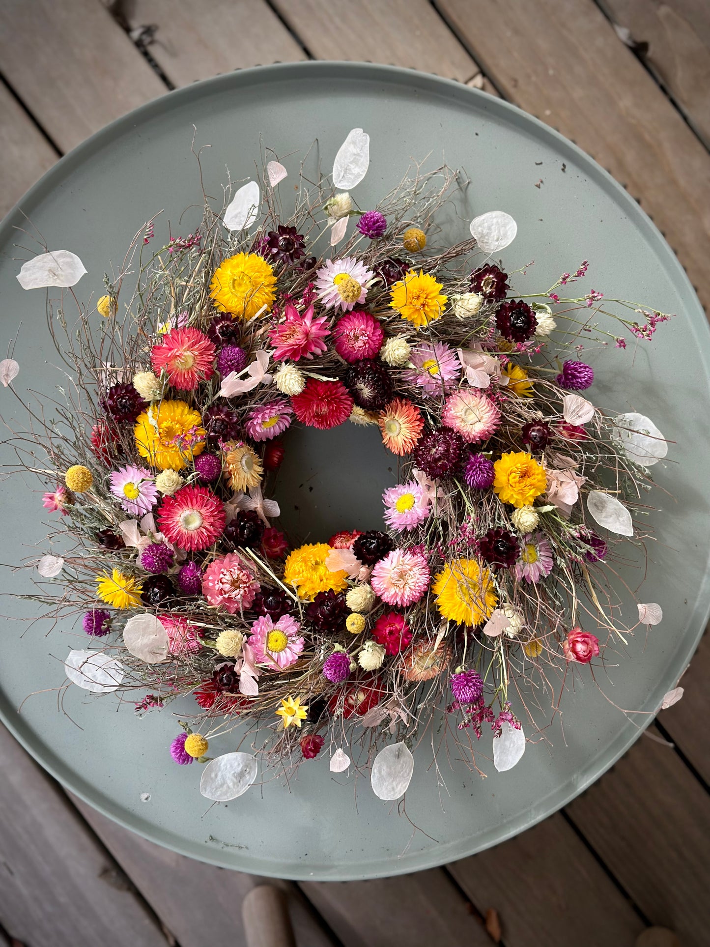 zauberhafter Trockenblumen Kranz