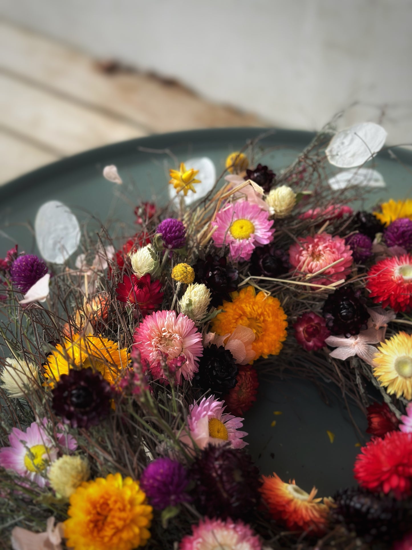 zauberhafter Trockenblumen Kranz