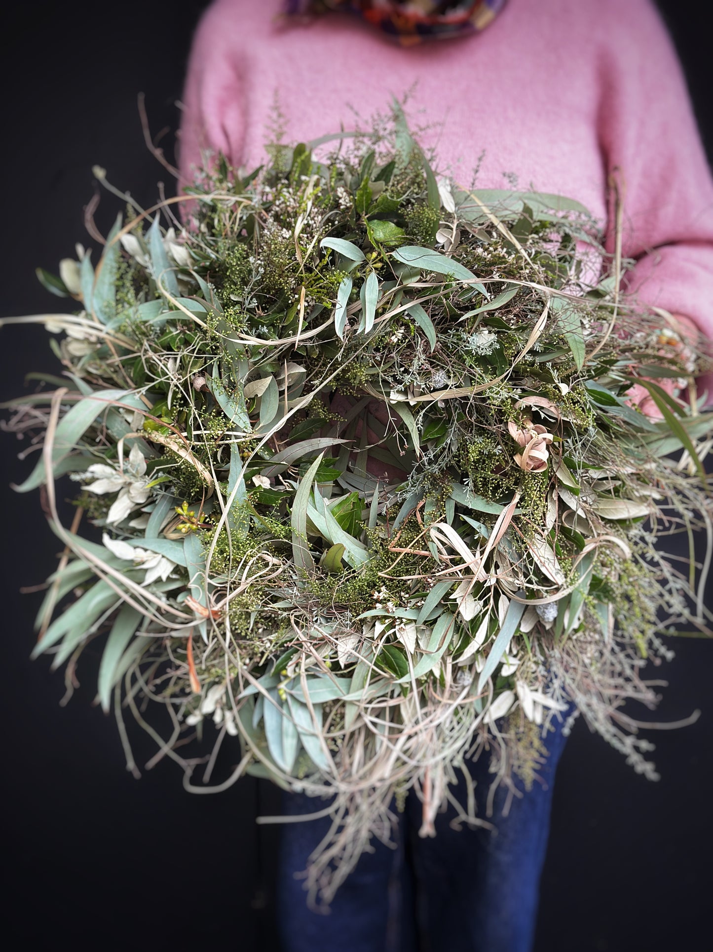 Grosser grüner Kranz, gemischt (Ø 50 cm, Höhe 15 cm)