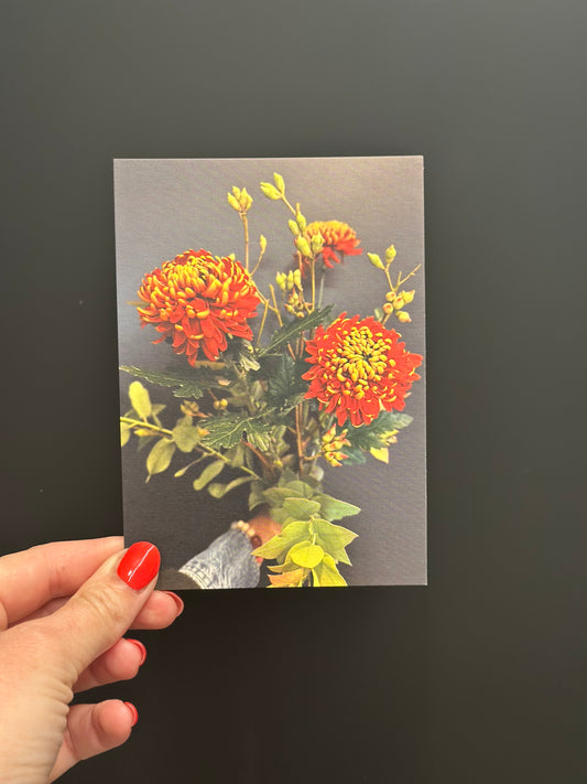 Postkarte Strauss orange