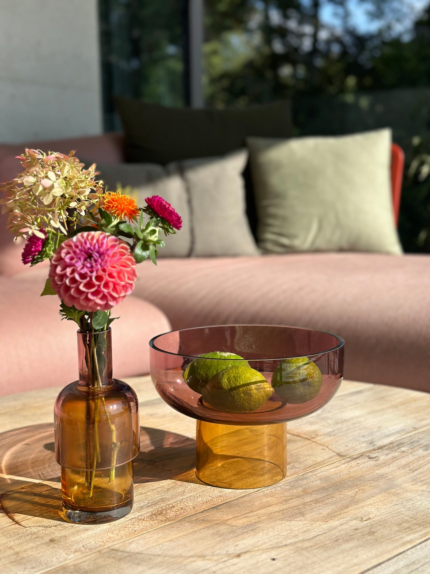 Flip Vase Gelb & Rosa small