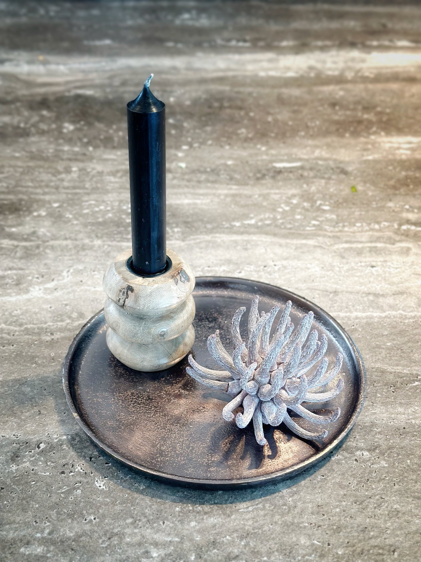 Metall Tablett Bronze