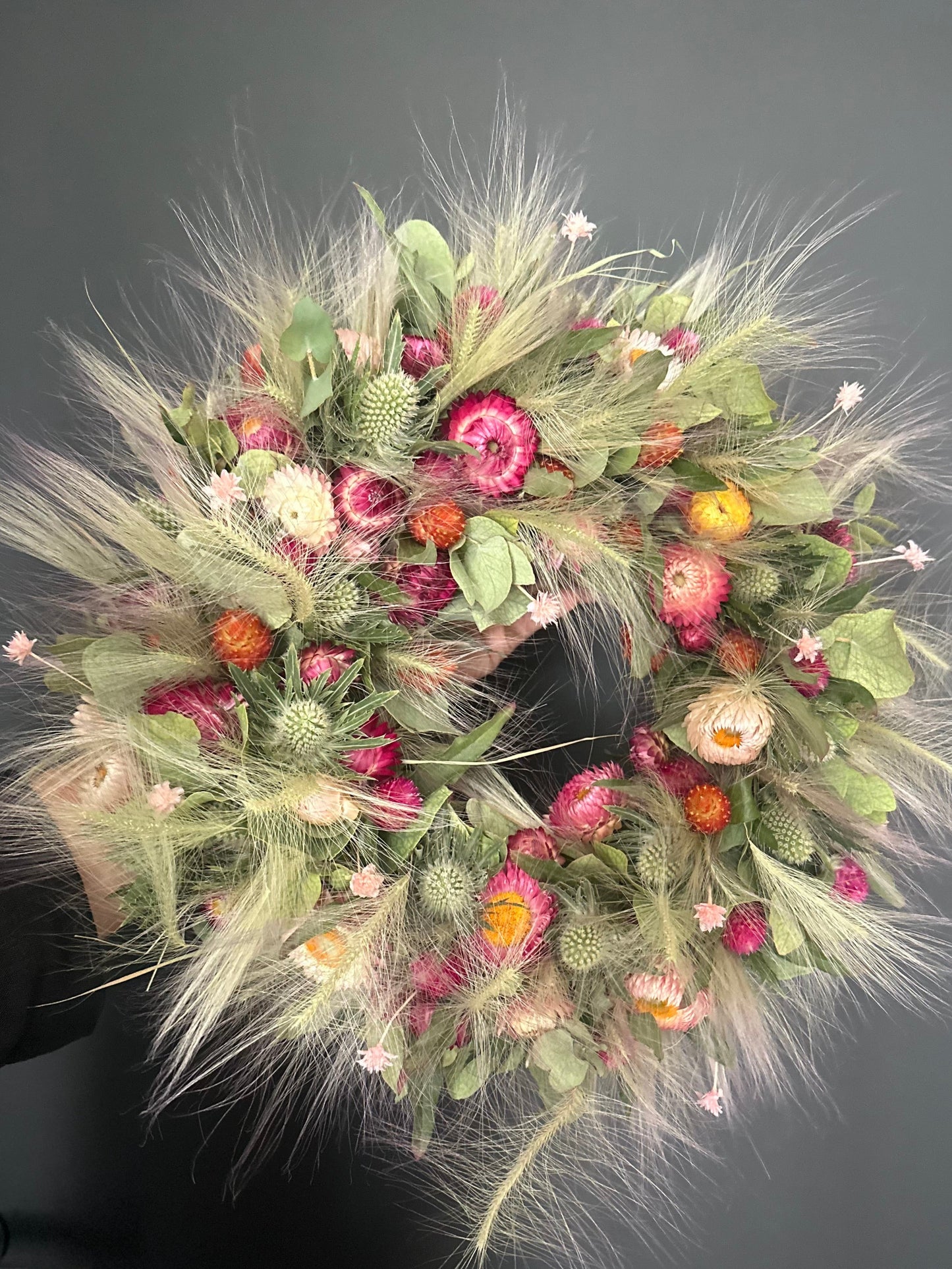 Spätsommer Kranz aus Trockenblumen