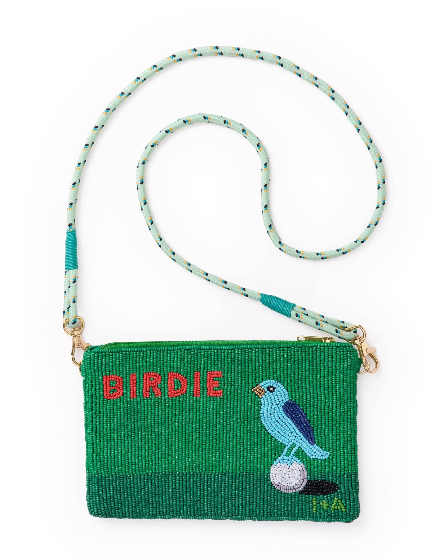 Leila Golf Rocailles-Clutch mit Riemen