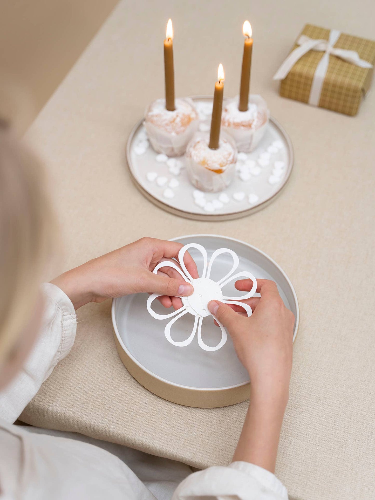 Grusskarte MAGISCHE Blume - weiß