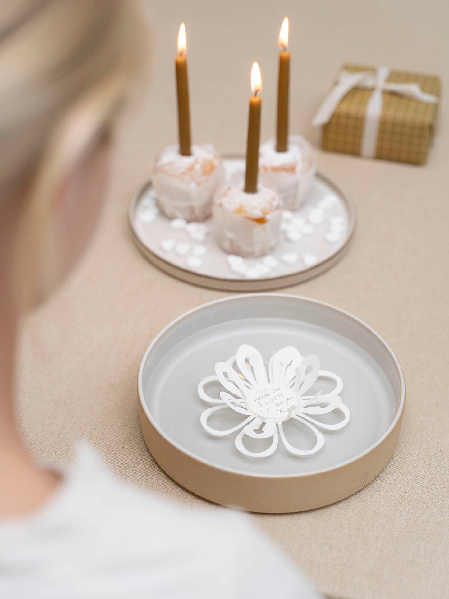 Grusskarte MAGISCHE Blume - weiß