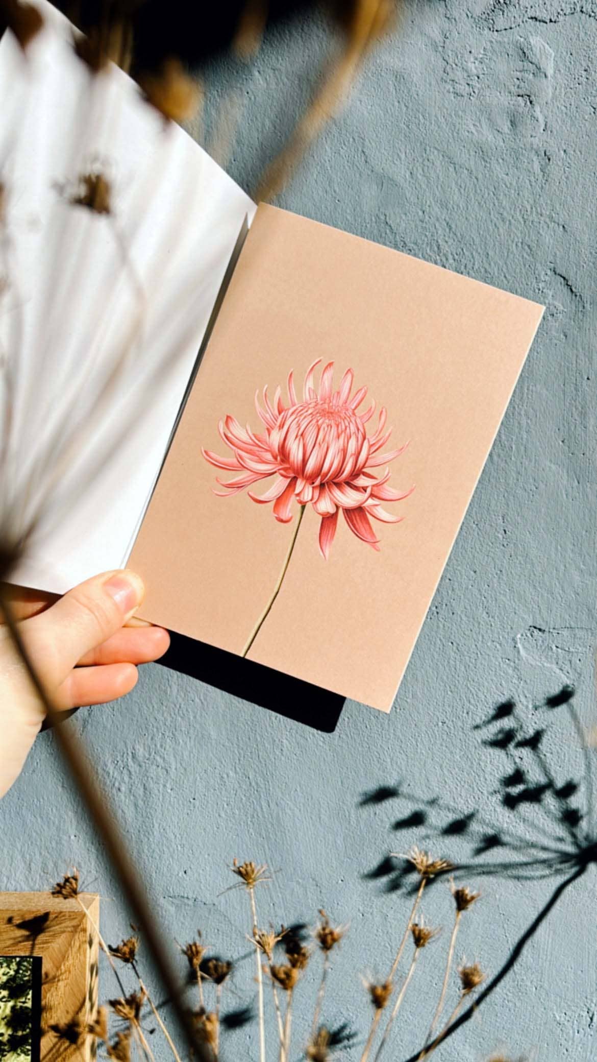 Chrysanthemen Grusskarte - Leporello-Karte