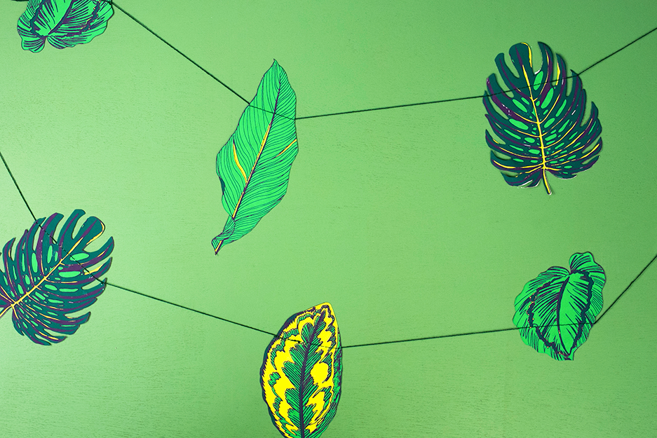 Girlande mit Tropischen Blättern