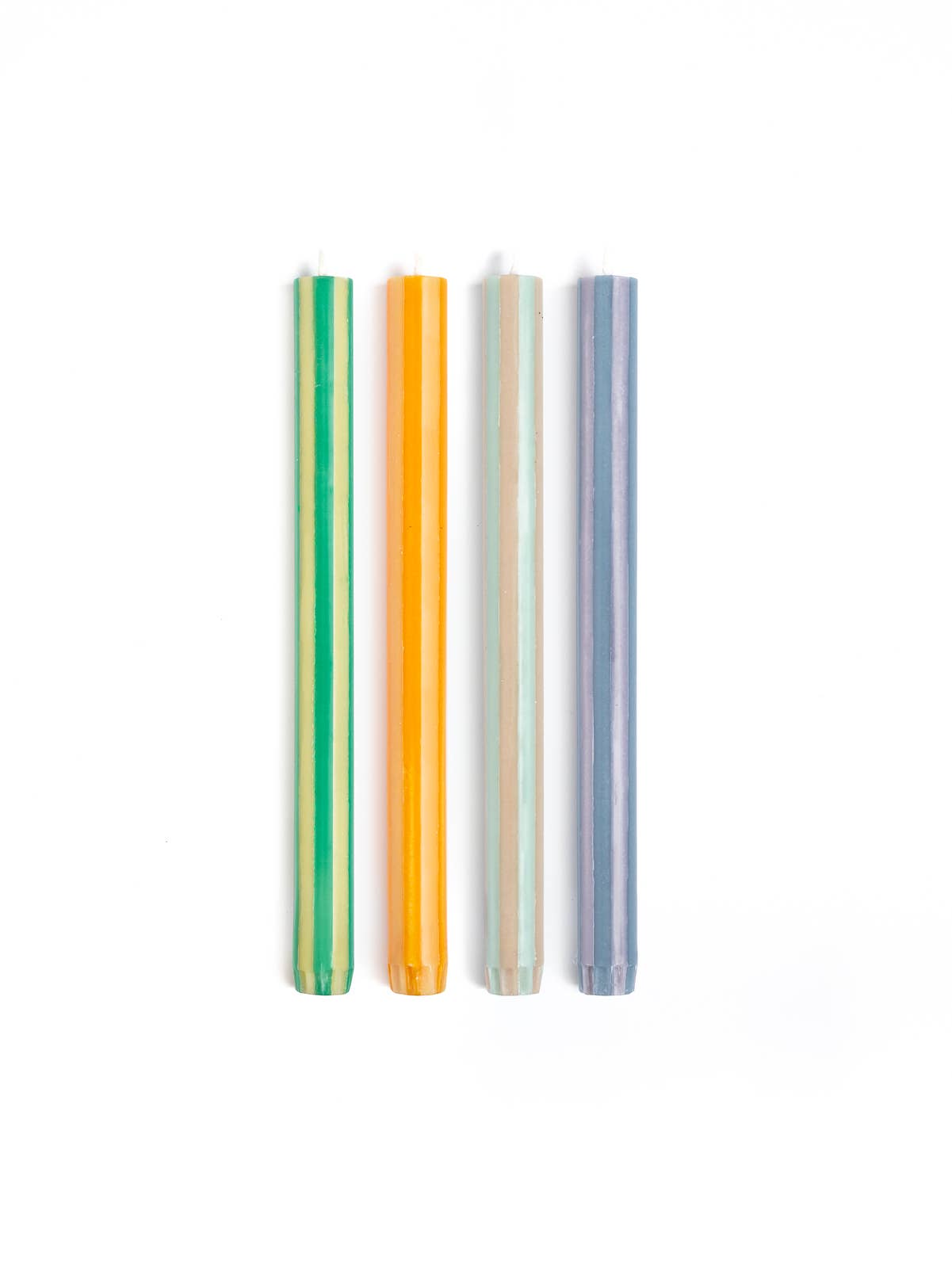 Streifen-Dinnerkerze Gemischtes Set//Farben Soft 1