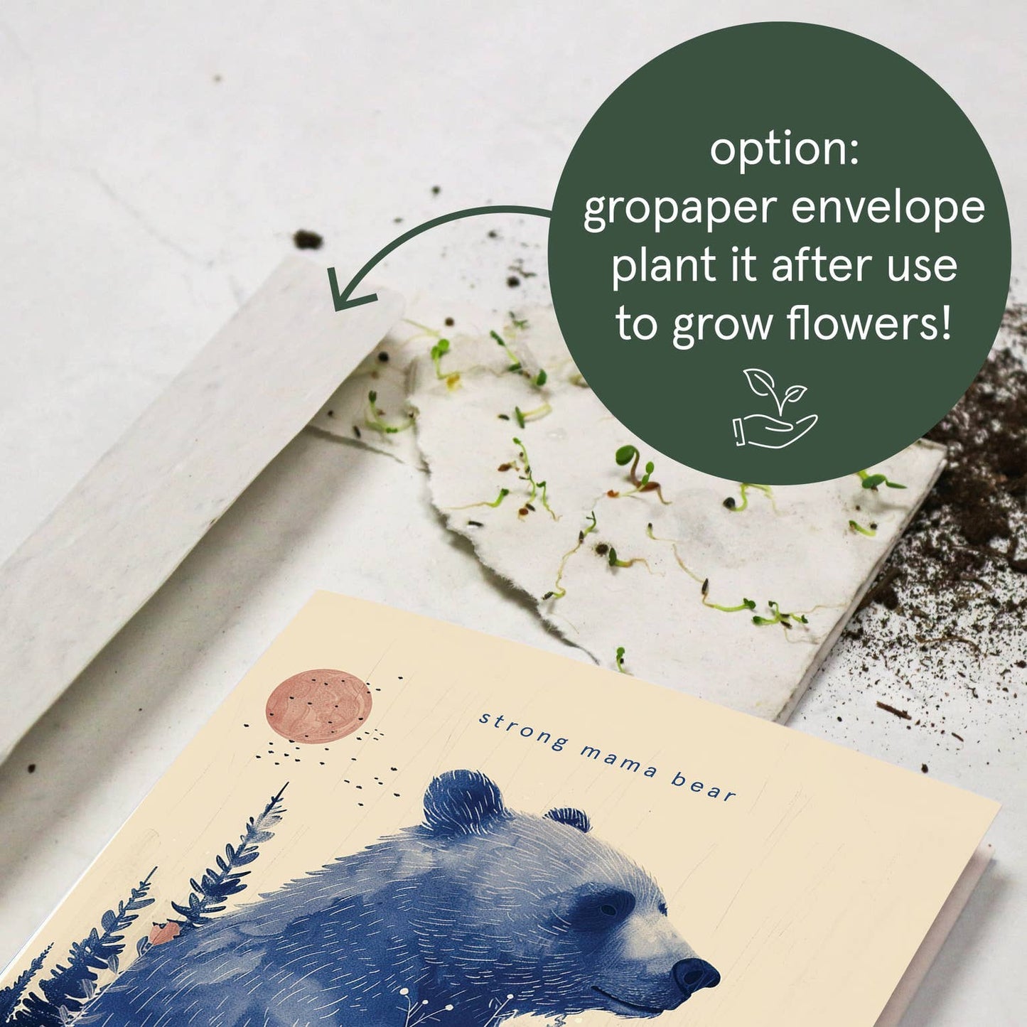 Grusskarte Mama Bear – Blumen & Illustration
