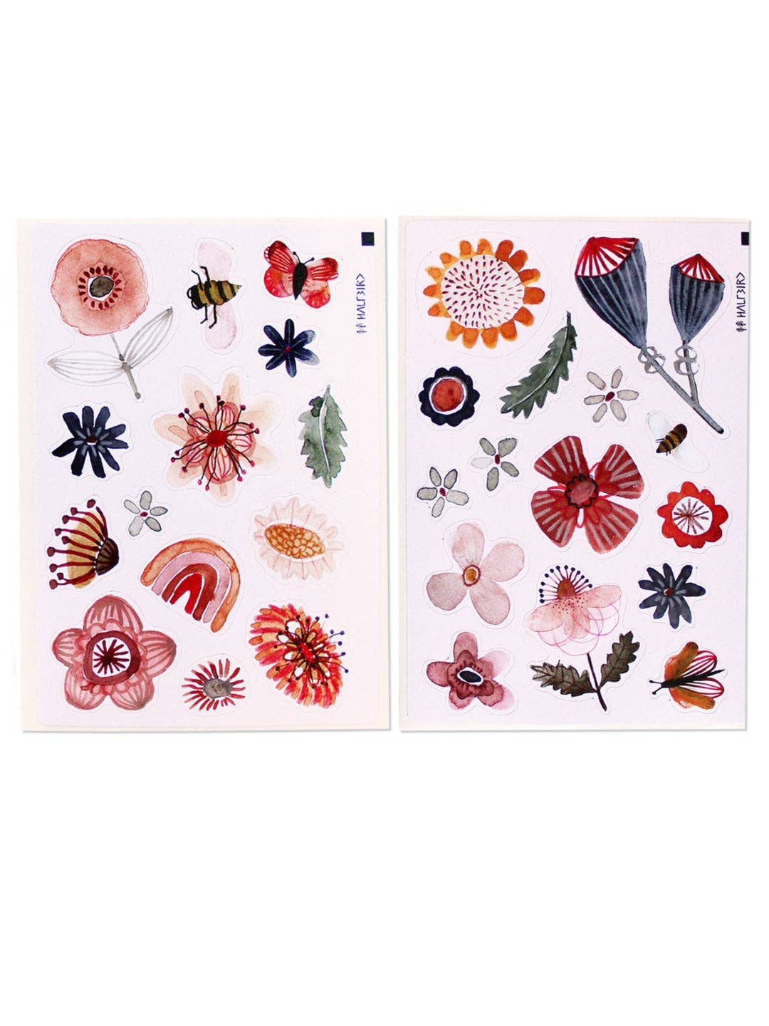 Stickerbogen Blumen | Recyclingpapier 2 Bögen
