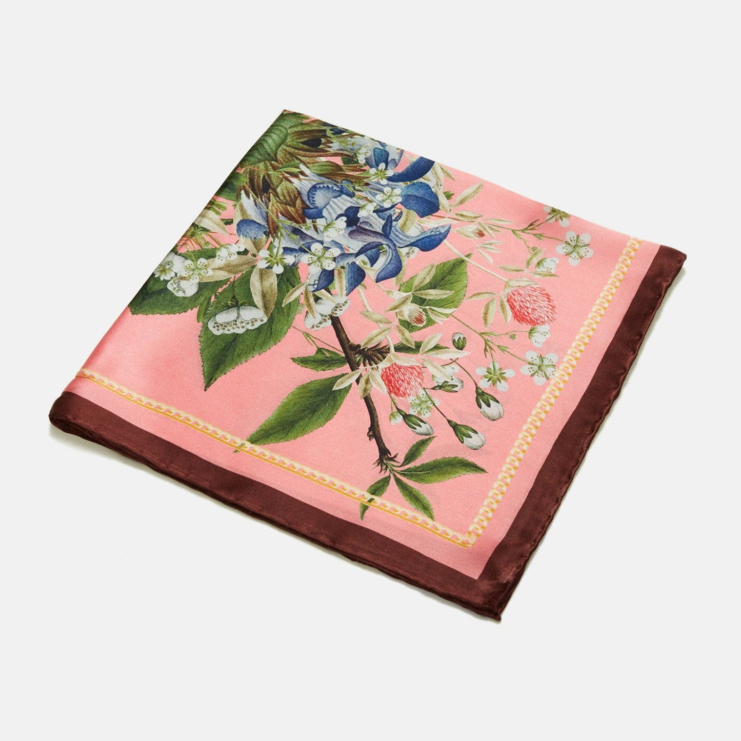 Seidenschal mit pinken Blumen: 53 x 53 cm