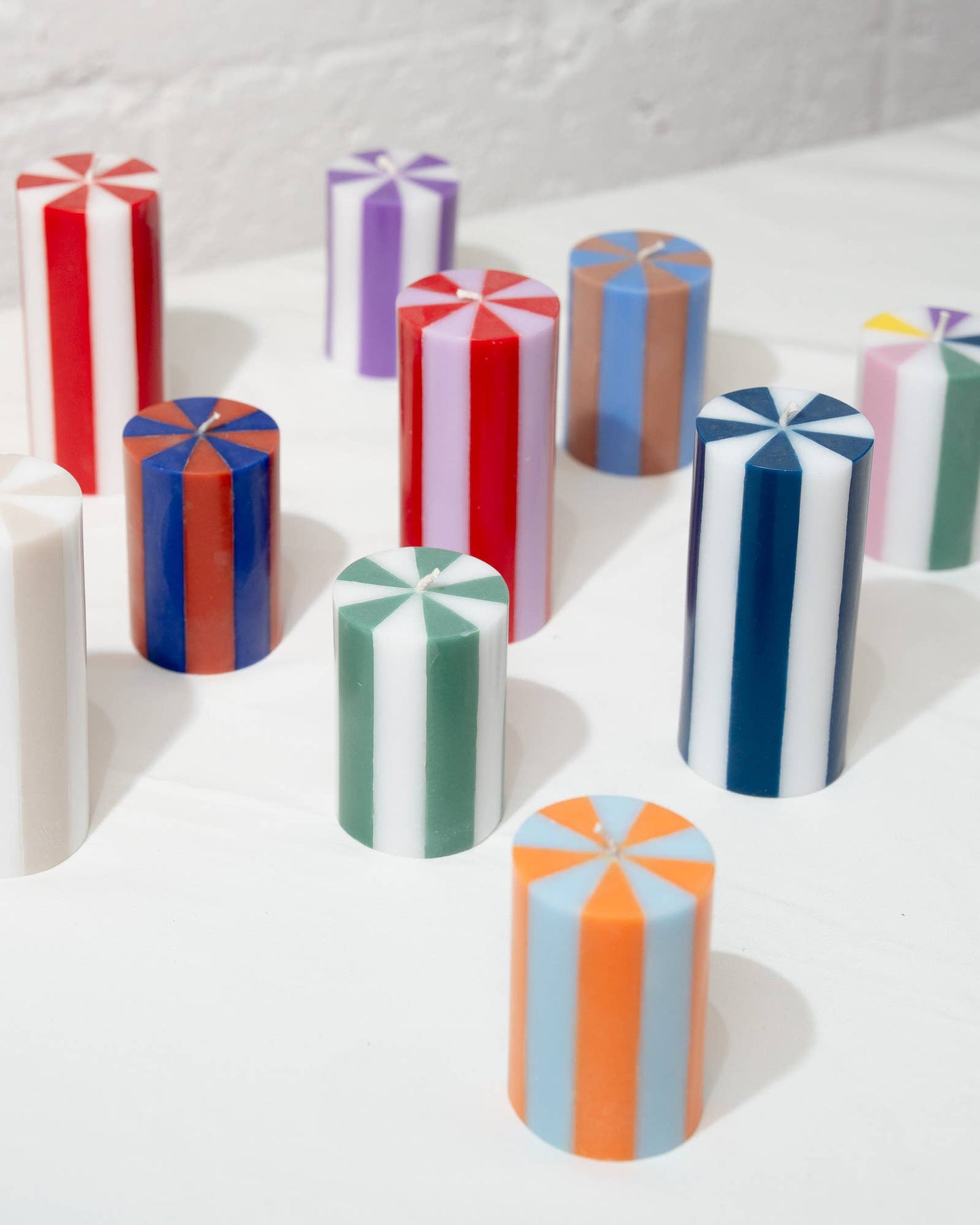 Streifen Blockkerze Racing Rot//Grün