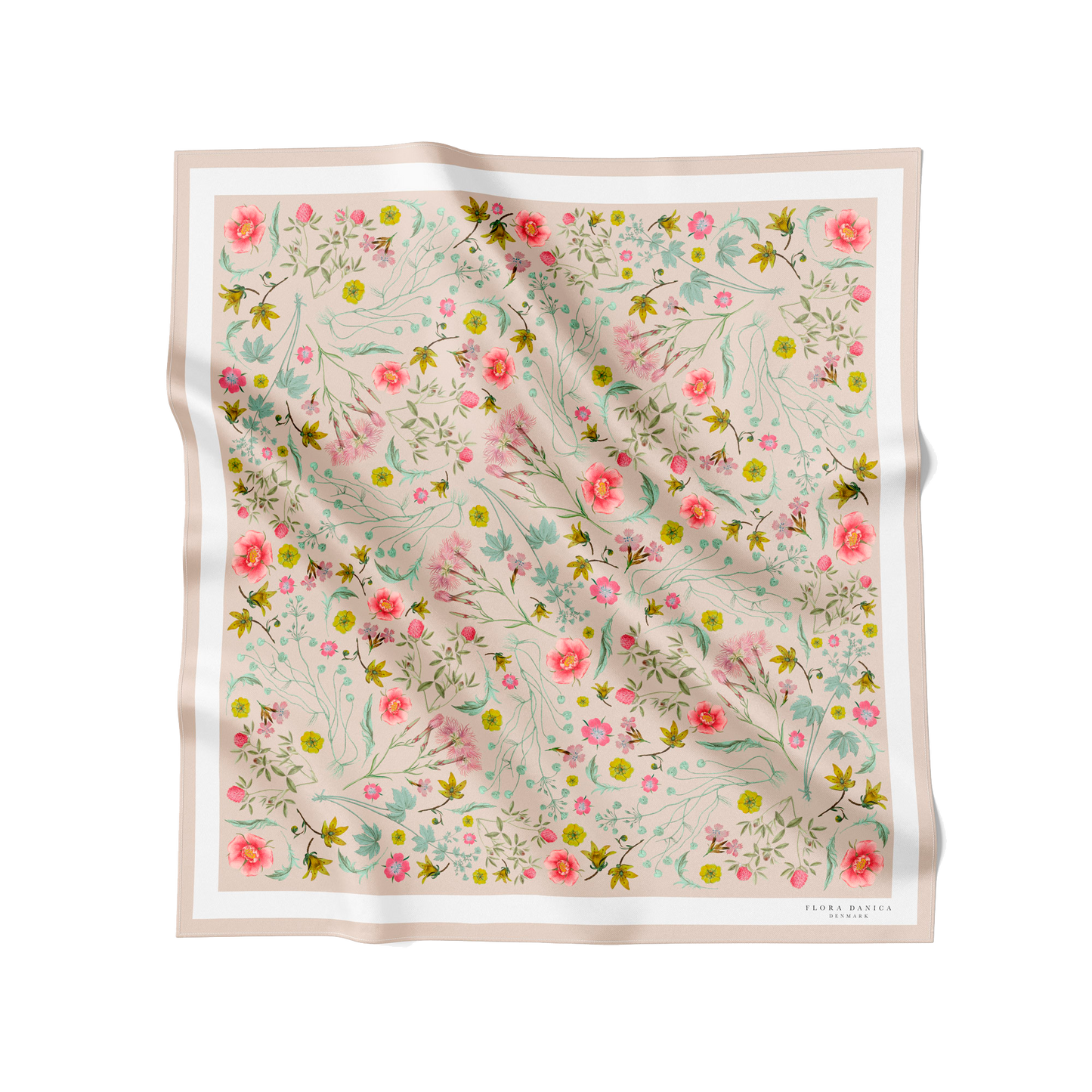 Beige Garten Seidenschal: Beiger Garten / 90 x 90 cm