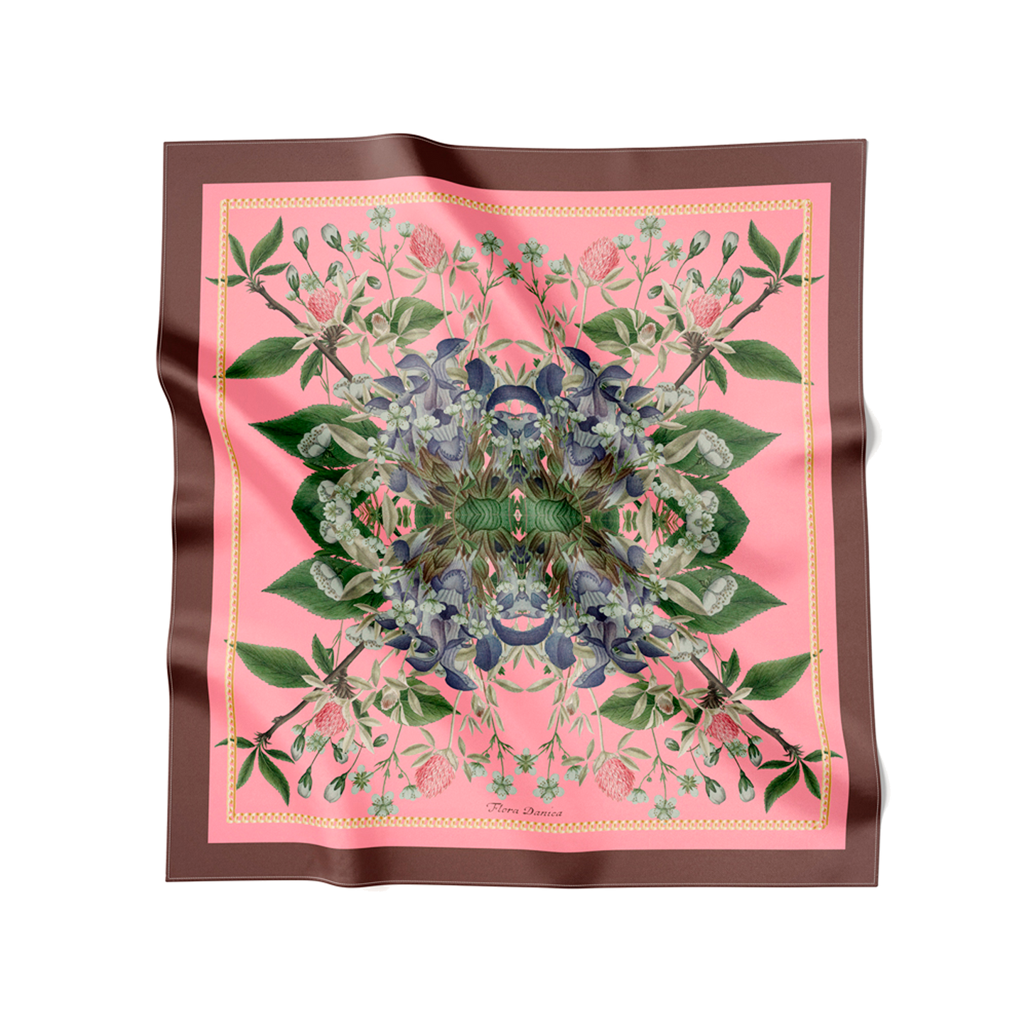 Seidenschal mit pinken Blumen: 53 x 53 cm