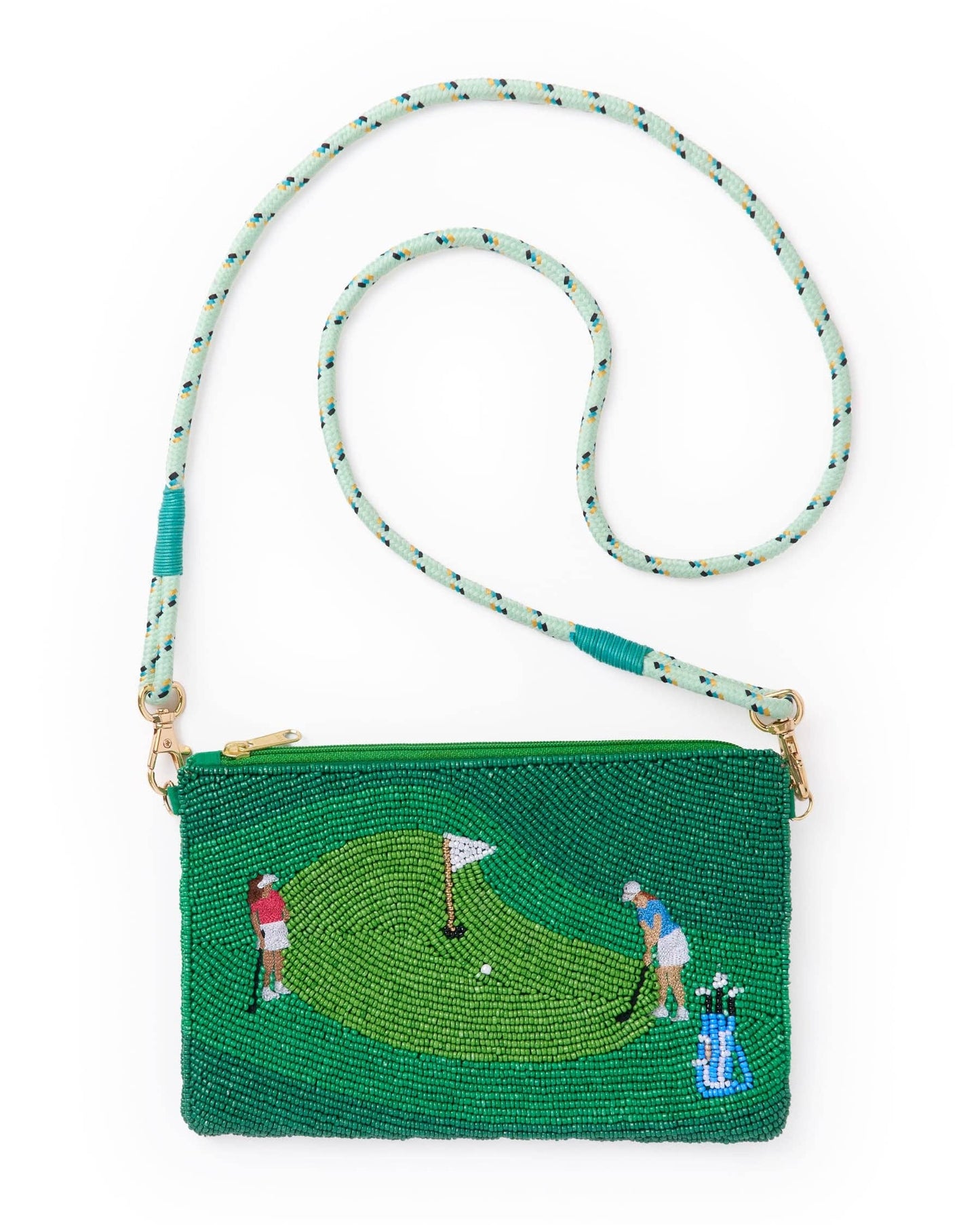 Leila Golf Rocailles-Clutch mit Riemen