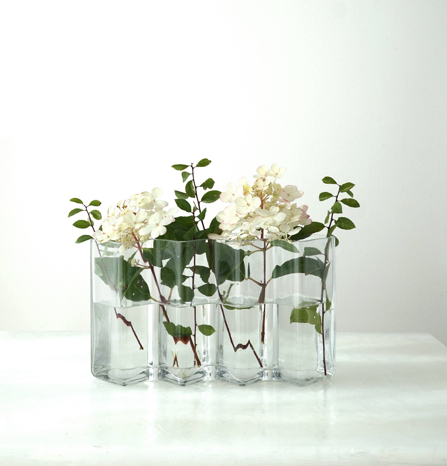 Row Vase vier: Klares Glas
