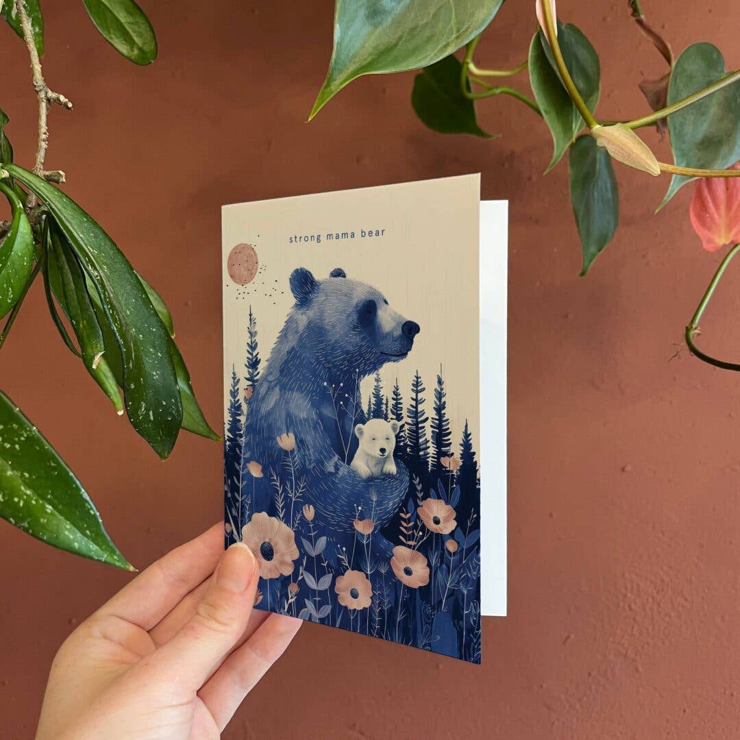 Grusskarte Mama Bear – Blumen & Illustration