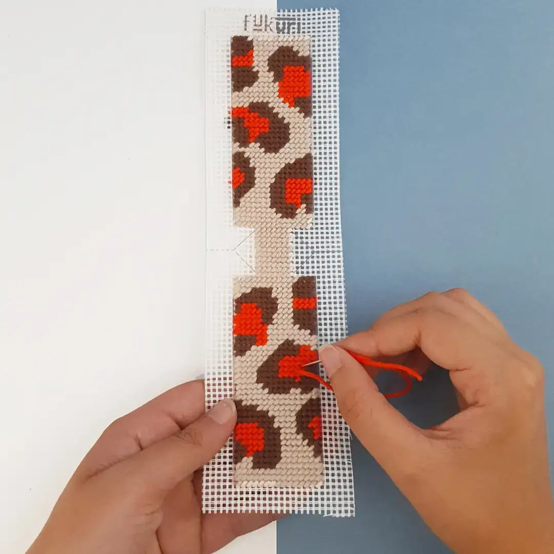 Canevas-Set – DIY – Leoparden‑Schlüsselanhänger