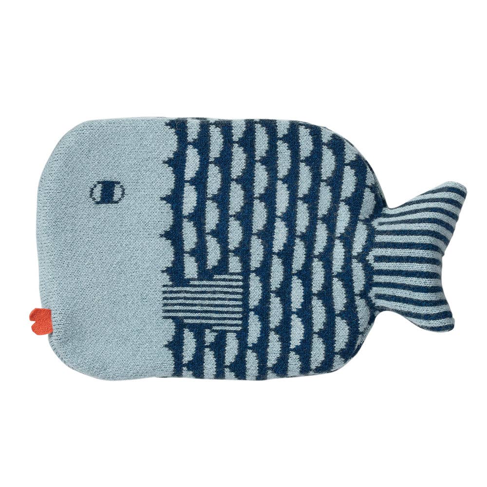 Finn Wärmflasche in Fischform – Blau