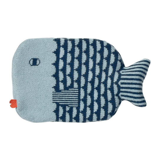 Finn Wärmflasche in Fischform – Blau