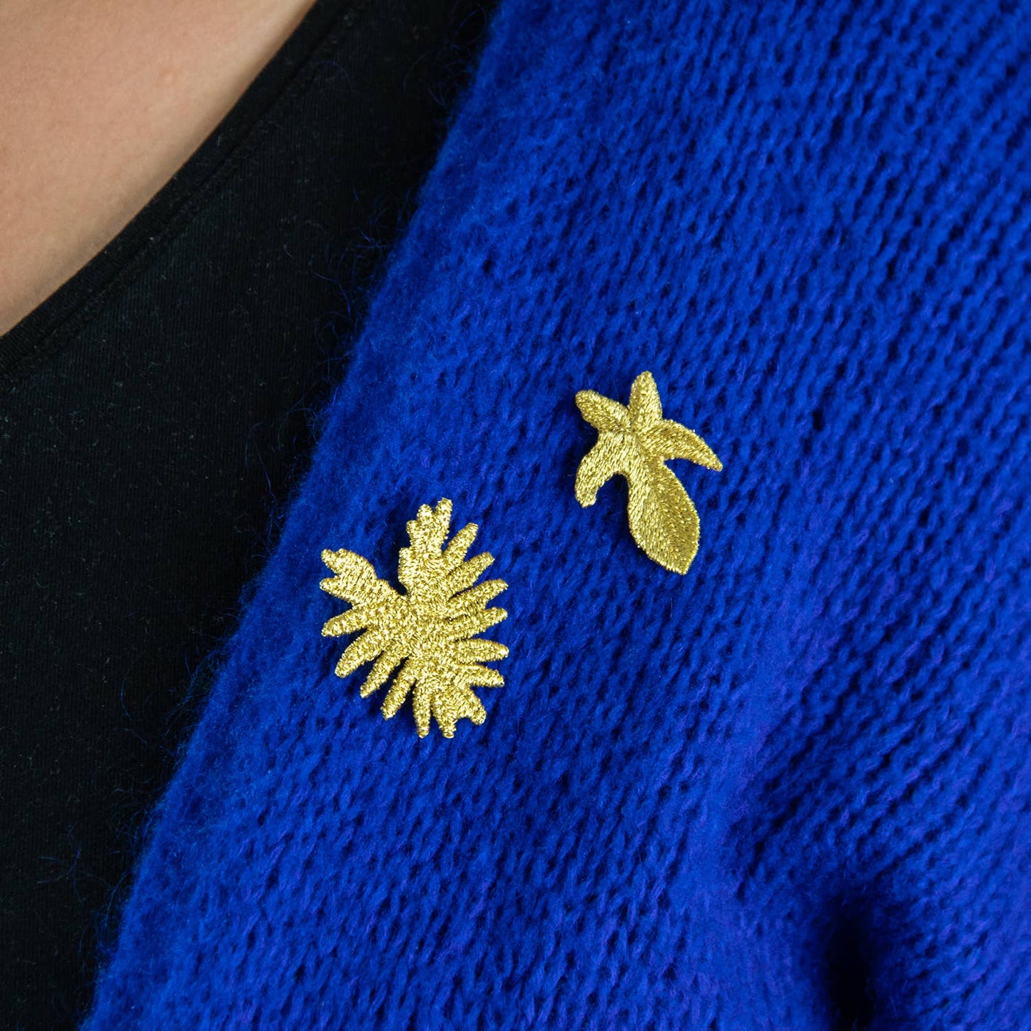 Bestickte Broschen – Blätter Set (3 Stück)