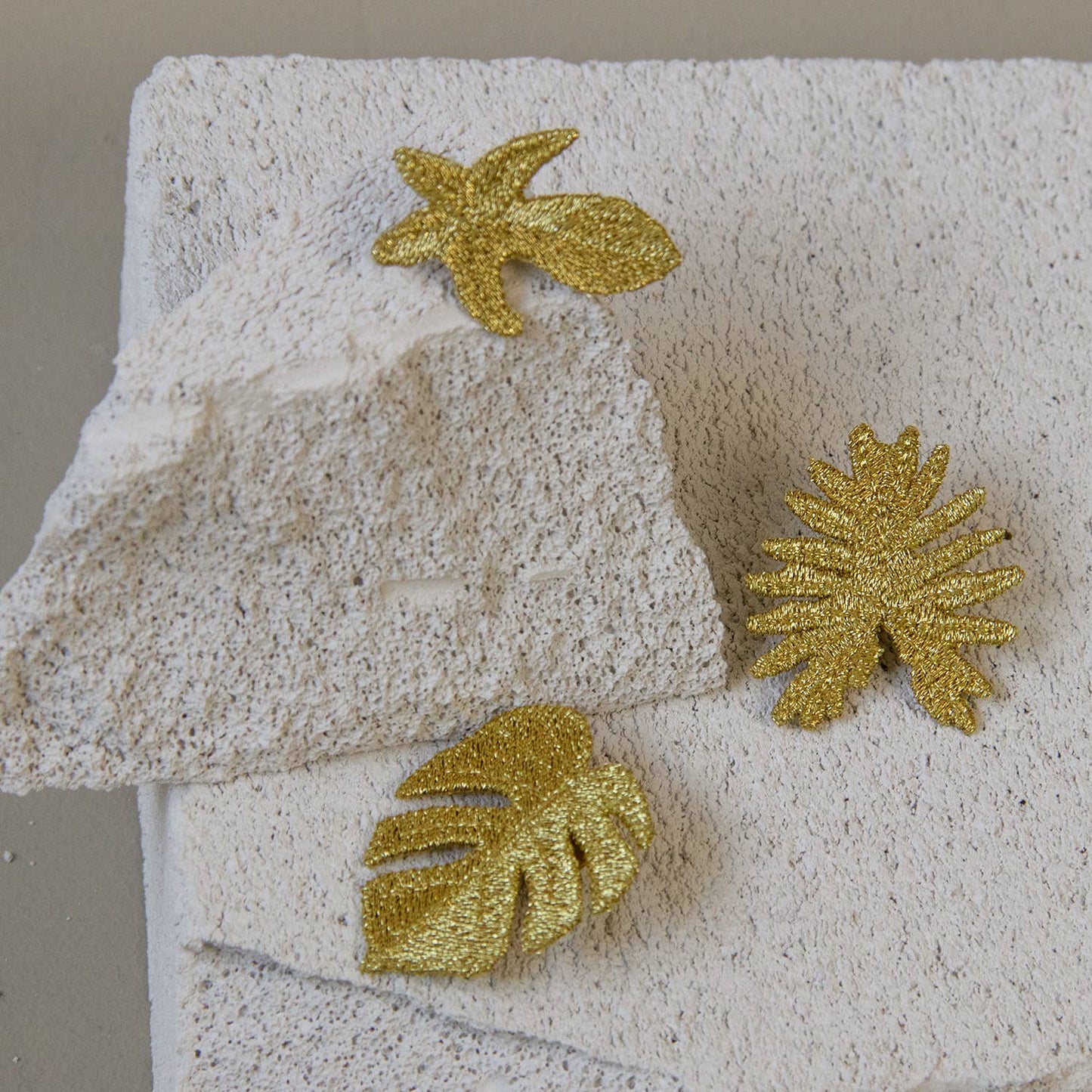 Bestickte Broschen – Blätter Set (3 Stück)