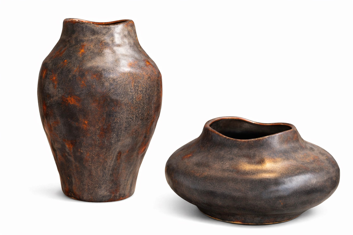 Ikebana Keramikvase  – Braun / Rost | 12 cm