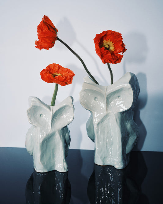 Marni x Serax – „After Midnight“ Vase in Eulenform, Light Blue