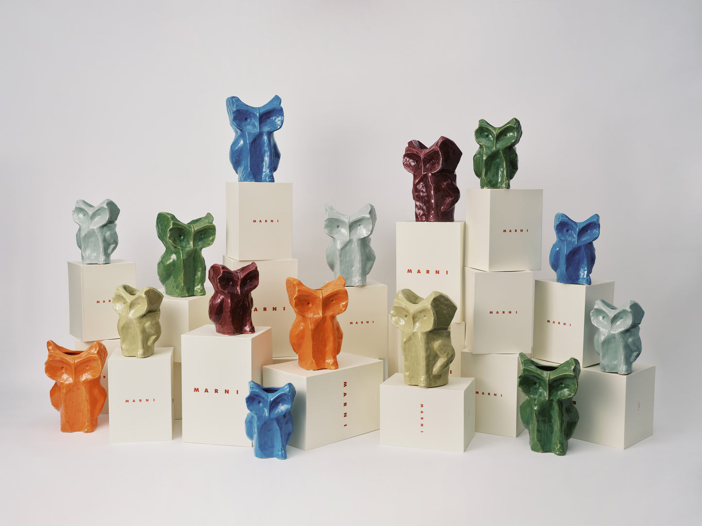 Marni x Serax – „After Midnight“ Vase in Eulenform,  Light Green