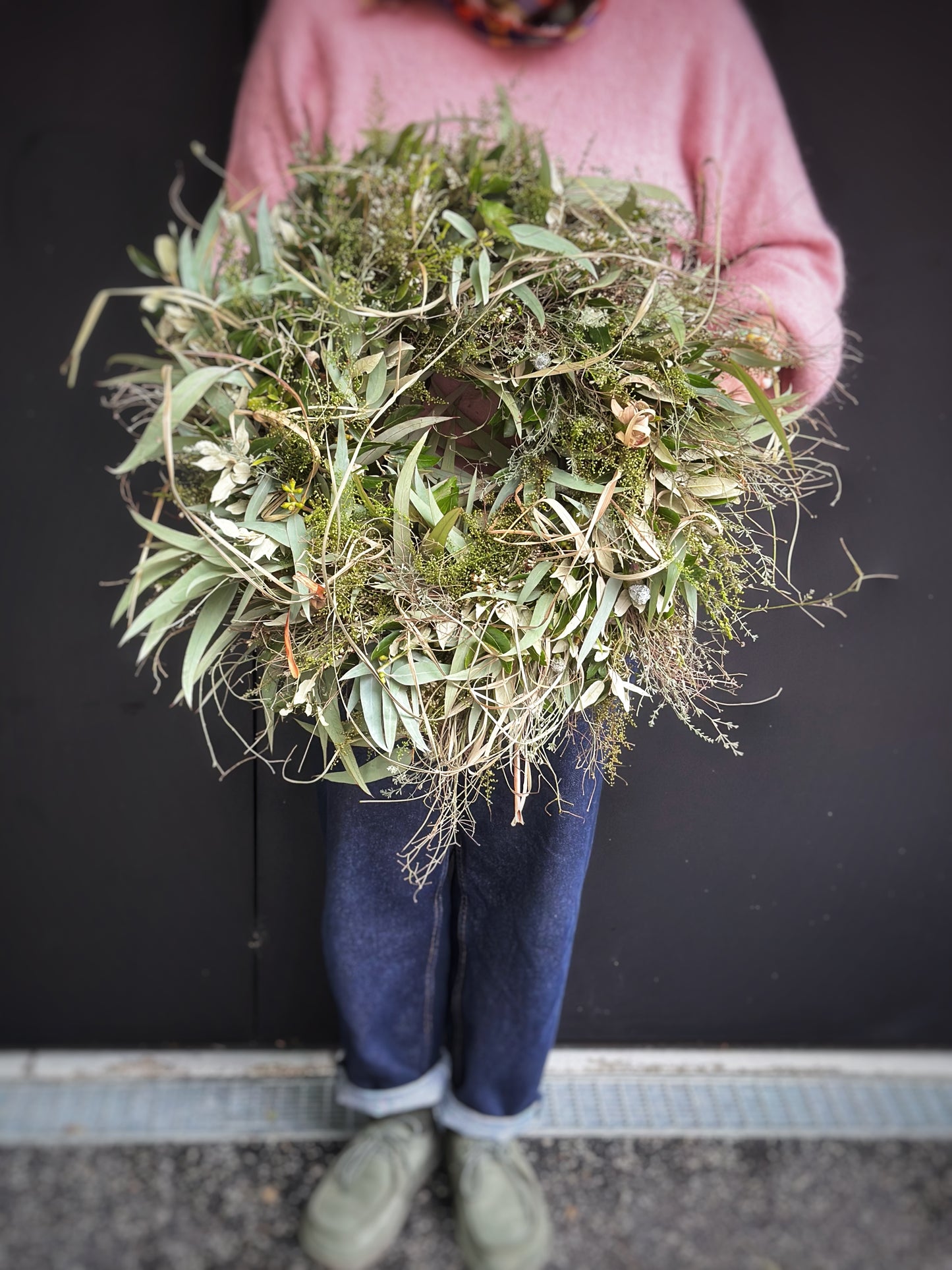 Grosser grüner Kranz, gemischt (Ø 50 cm, Höhe 15 cm)