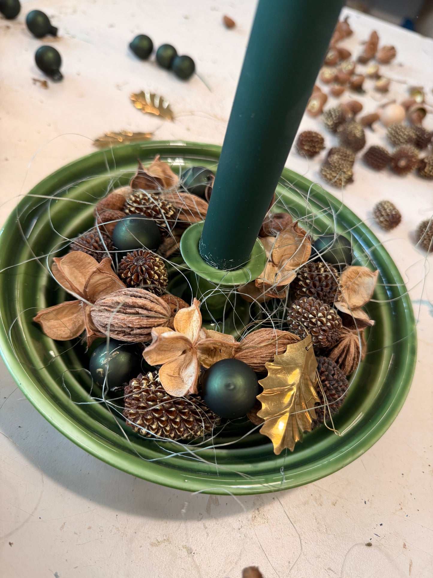 Emaille Kerzenhalter Grün – de. Weldaad