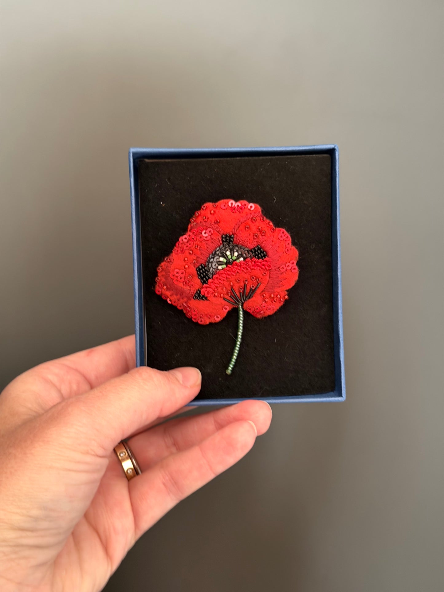 Roter Mohn – Red Poppy Brosche