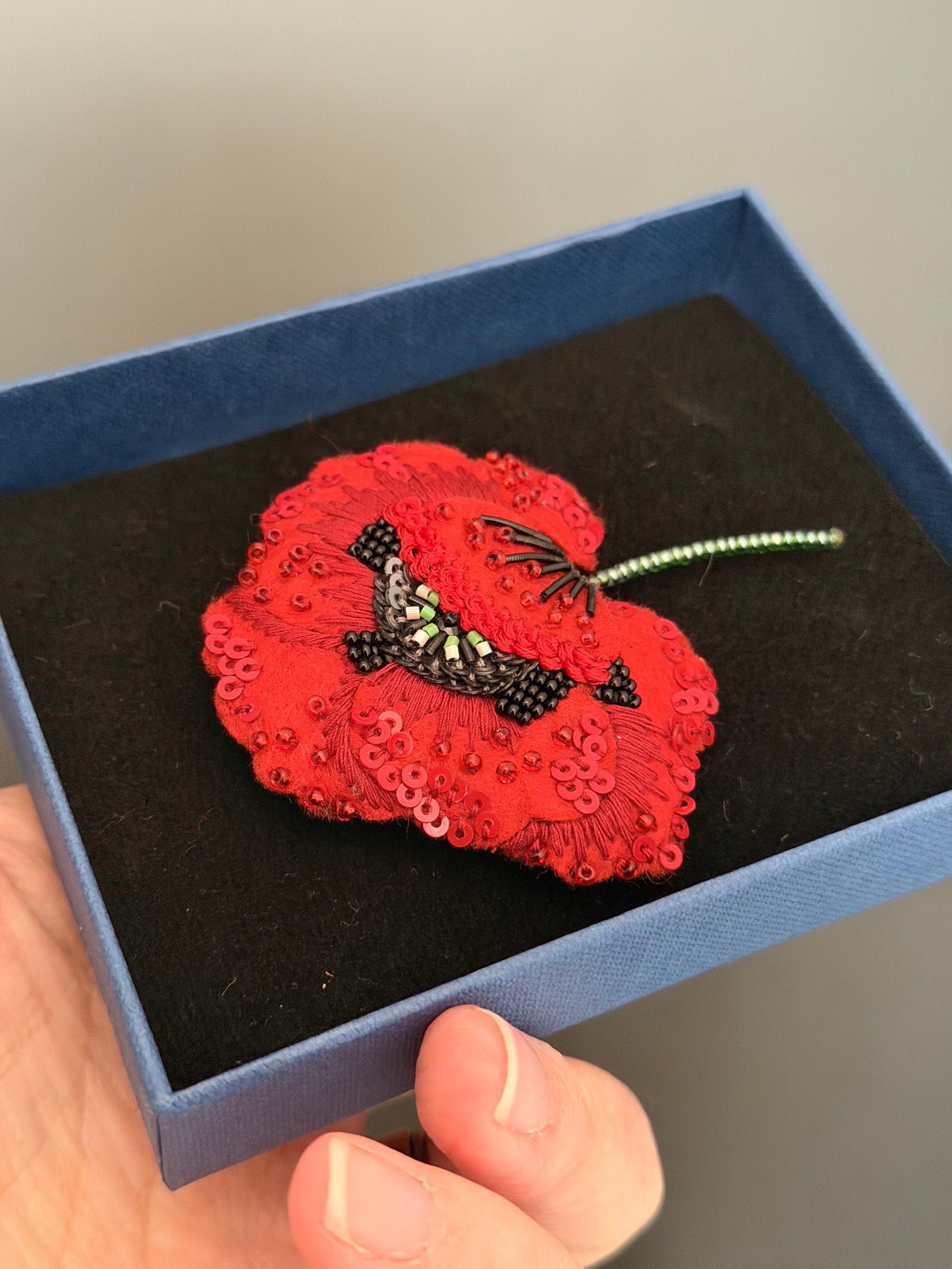 Roter Mohn – Red Poppy Brosche