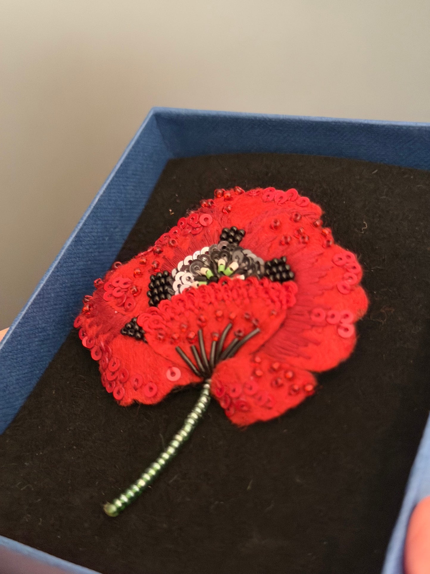 Roter Mohn – Red Poppy Brosche