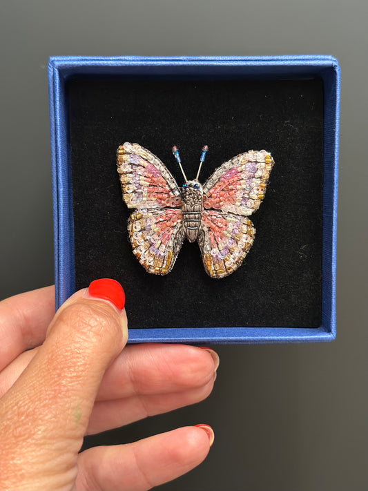 Morpho Godard – Morpho Godard Butterfly Brosche von Trovelore