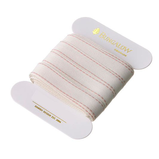 Geschenkband Stitched Edge – Rose, 14 mm