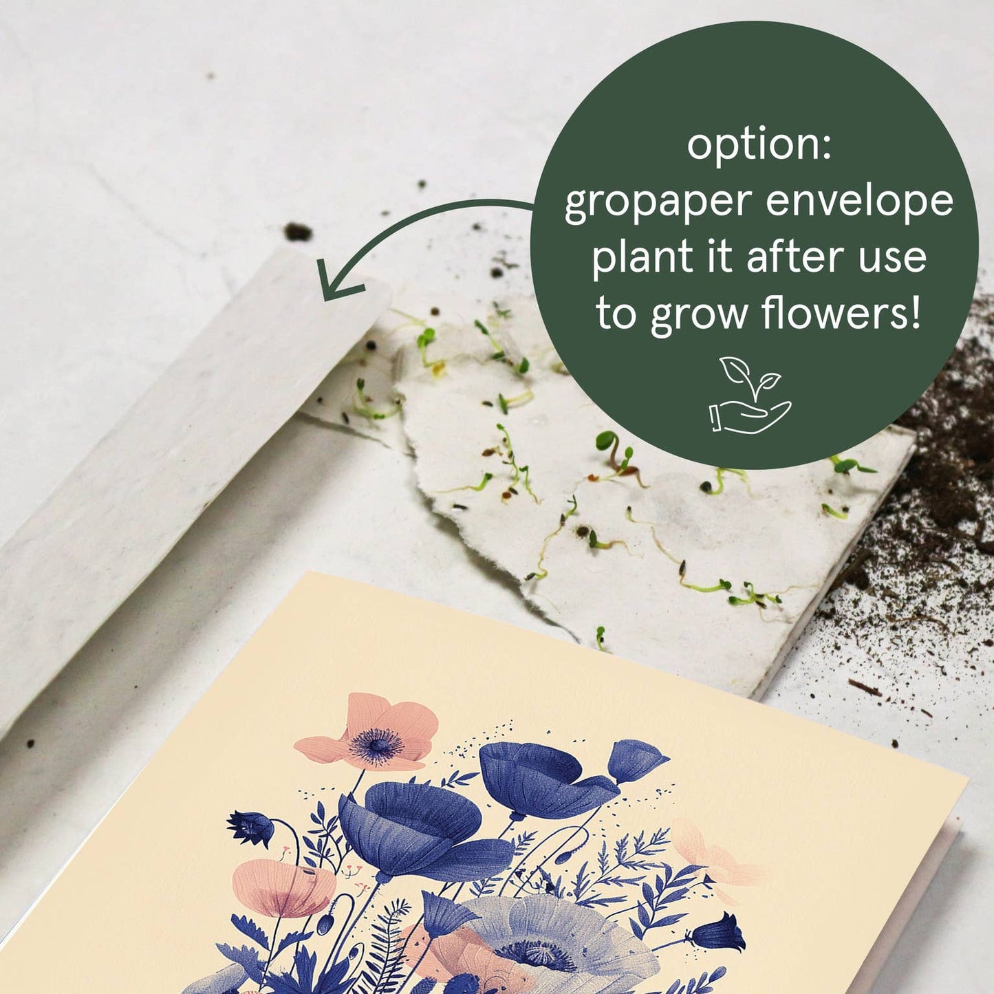 Aufmunterungskarte „Lass Altes los, damit Neues wachsen kann“ – Inspirierende Grusskarte (A6)