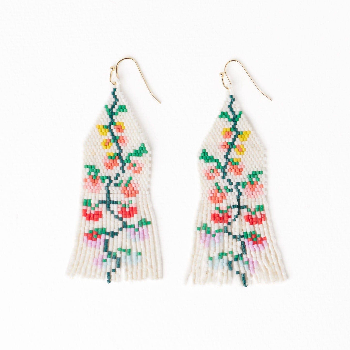 Delilah Multi Floral Perlenfransen-Ohrringe Regenbogen
