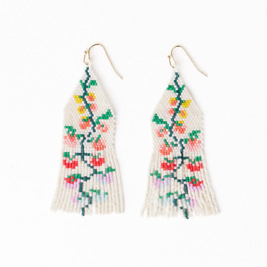 Delilah Multi Floral Perlenfransen-Ohrringe Regenbogen