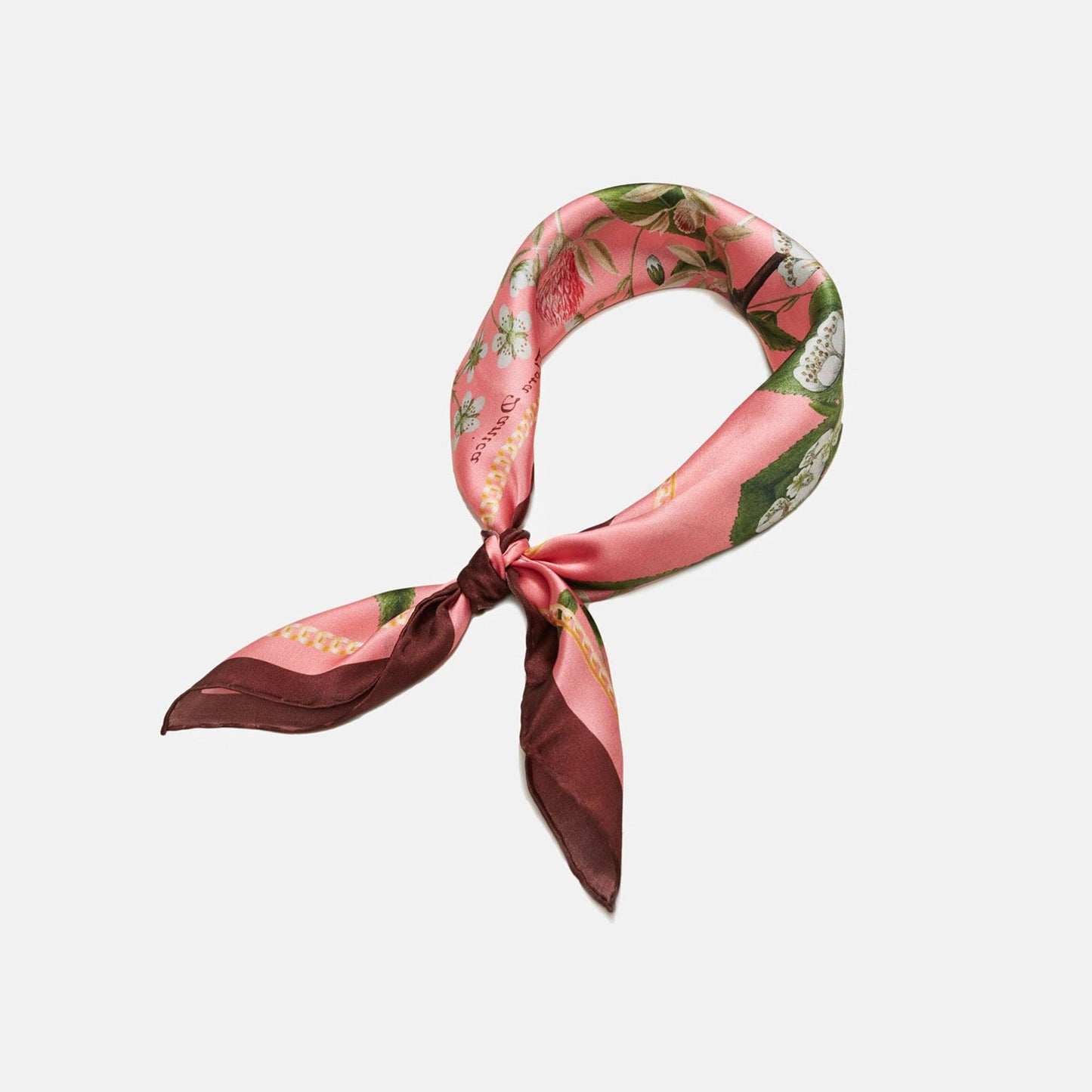 Seidenschal mit pinken Blumen: 53 x 53 cm